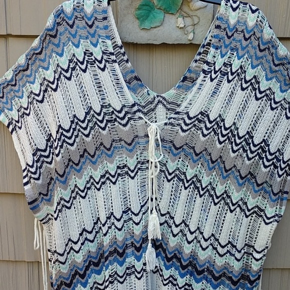 Boho Crochet Woven Poncho Beach Cover Up - Picture 3 of 8